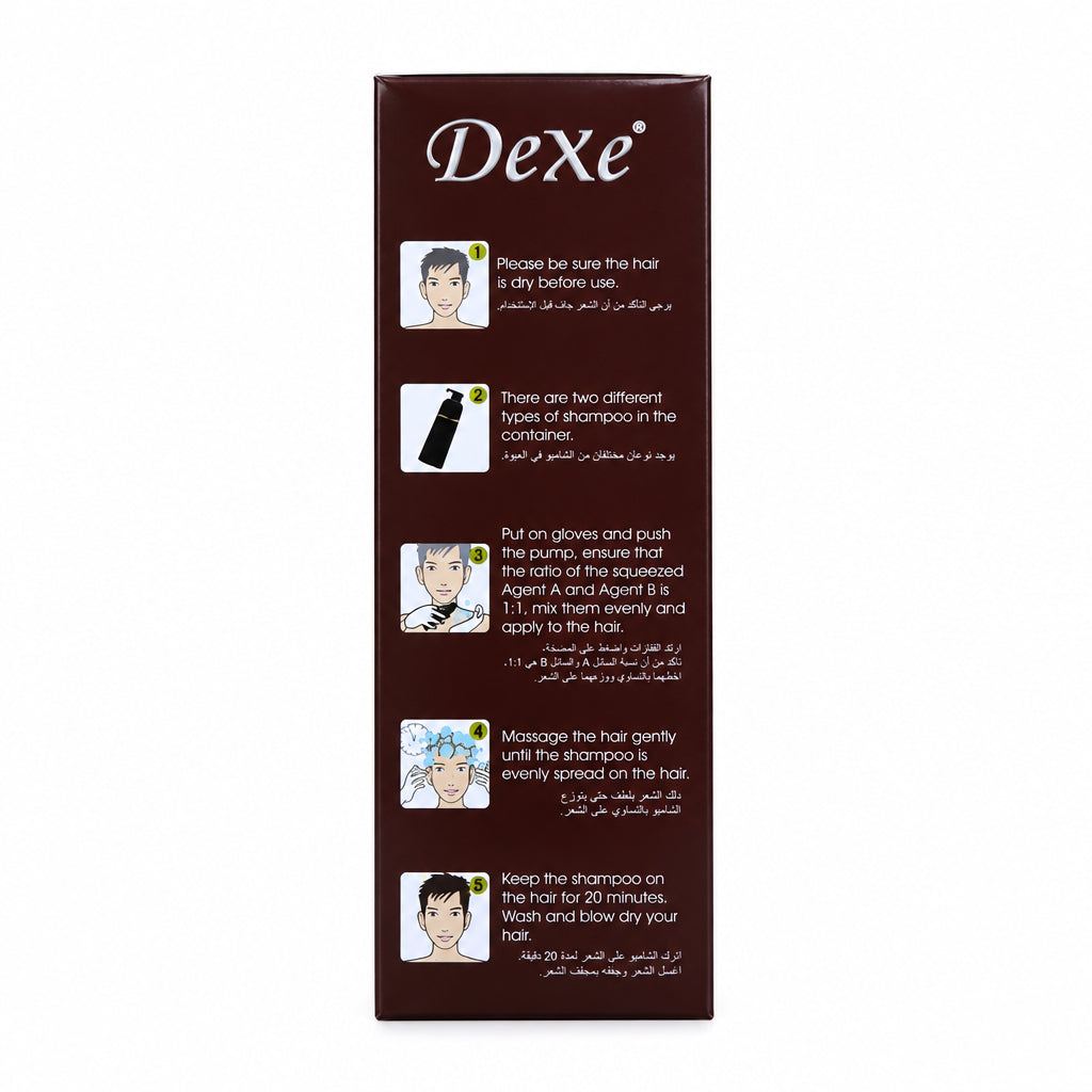 DeXe 3-in-1 Dark Brown Hair Dye Shampoo 500ml product details