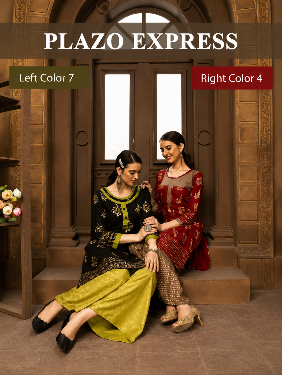 Traditional Gold Pattern Ethnic Outfit