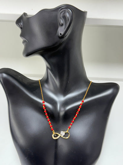 Designer mangalsutra gold look necklace for women