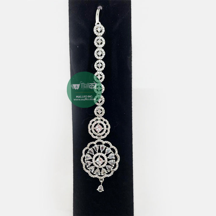 Designer gold maang tika sribandi headpiece for women