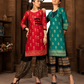 Kurti with Gold Print and Matching Sharara for Women