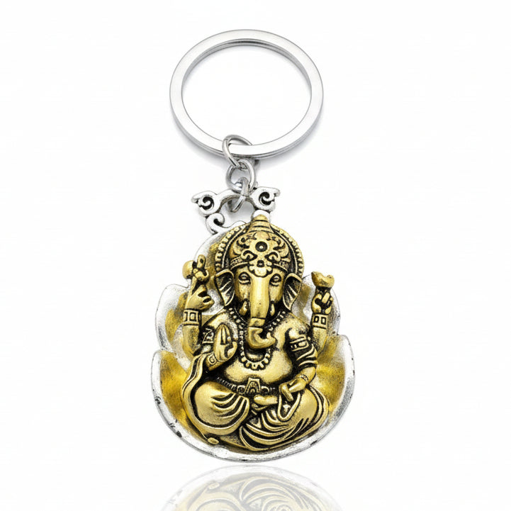 Lord Ganesh Decorative Keychain - Gold & Silver Variants