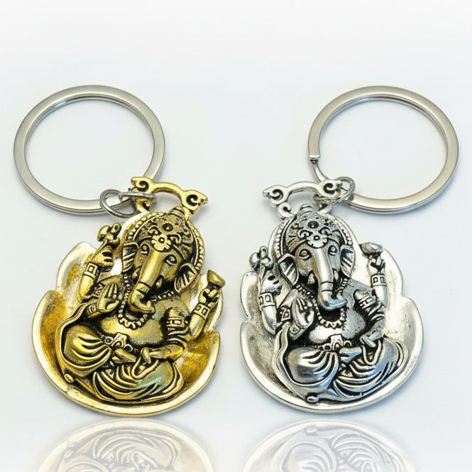 Lord Ganesh Decorative Keychain - Gold & Silver Variants
