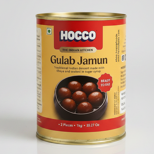 Hocсо Gulab Jamun 1kg can of ready-to-eat Indian dessert in sugar syrup