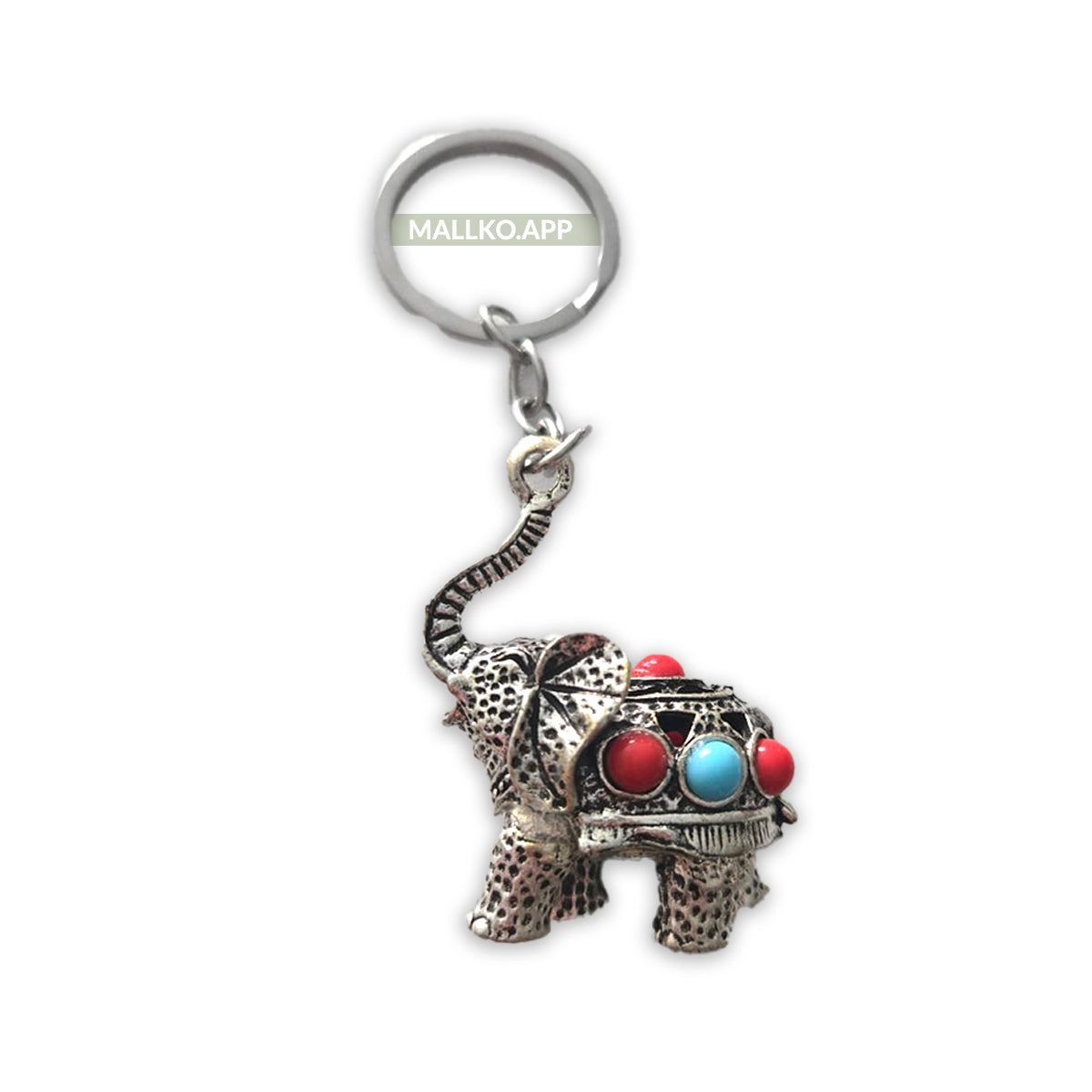 Decorative Silver Elephant Keychain Accessory