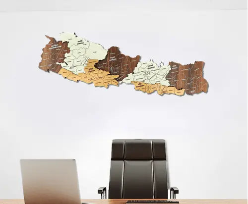 Handmade Nepal Map Wooden Art