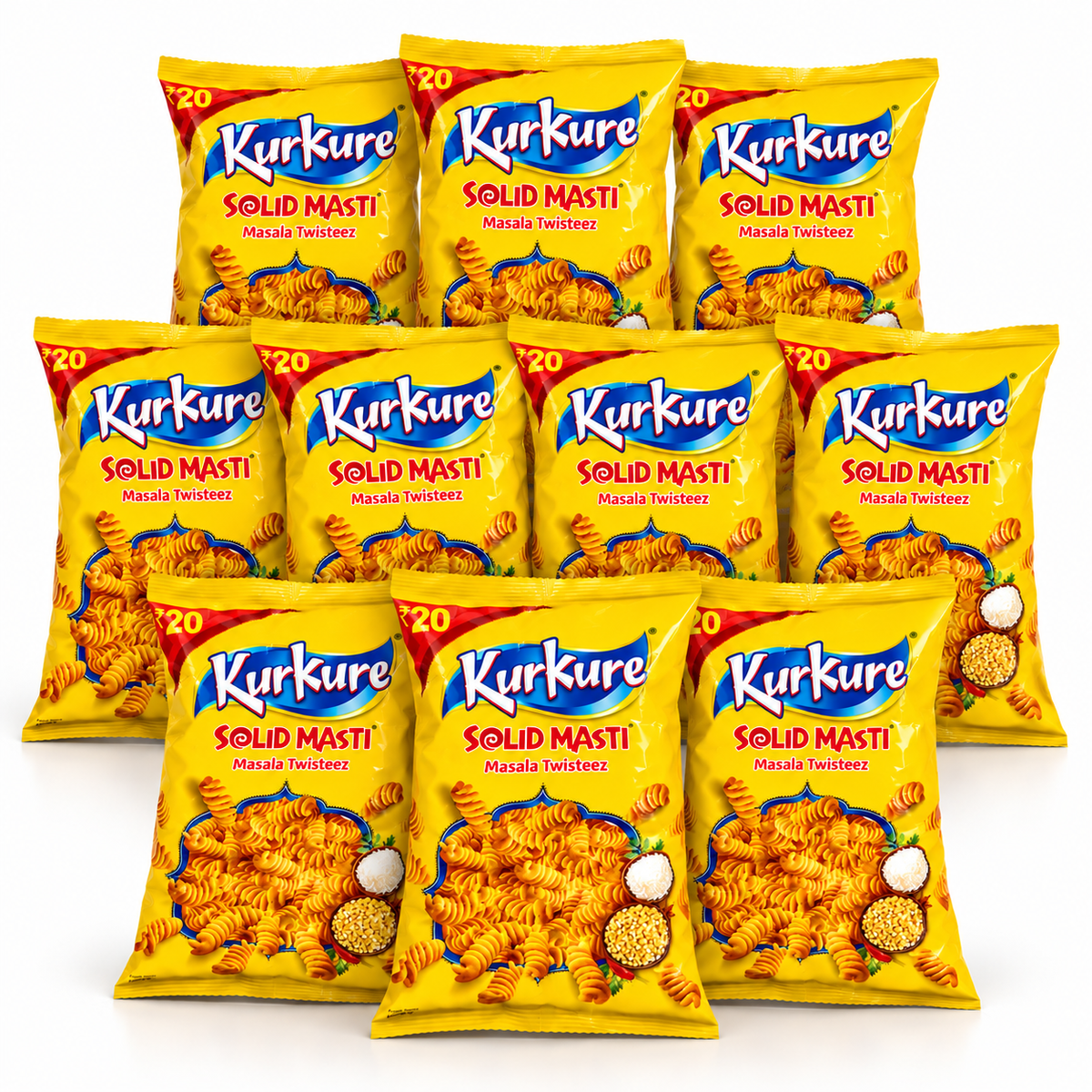 Kurkure Solid Masti Masala Twisteez 10 Pack bundle