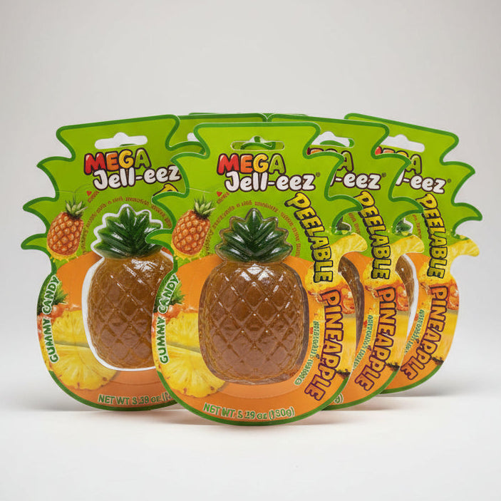 Mega Jeli-eez Peelable Pineapple Gummy Candy 5.29 oz package