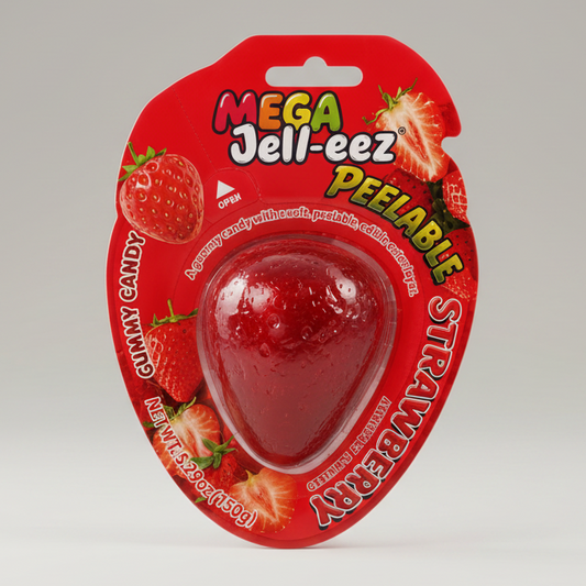 Peelable Strawberry Gummy Candy – Mega Jell-eez 150g