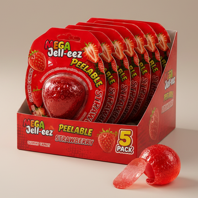 Soft Peelable Strawberry Gummy Candy