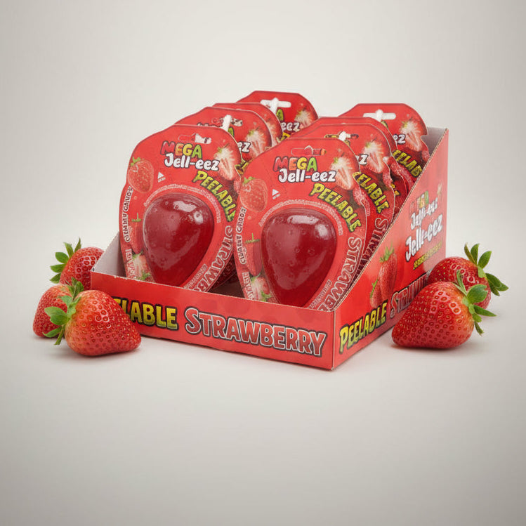 Mega Jelly-eez Peelable Strawberry Gummy Candy