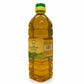 Premium yellow mustard oil bottle 500ml on clean white background golden liquid clarity.