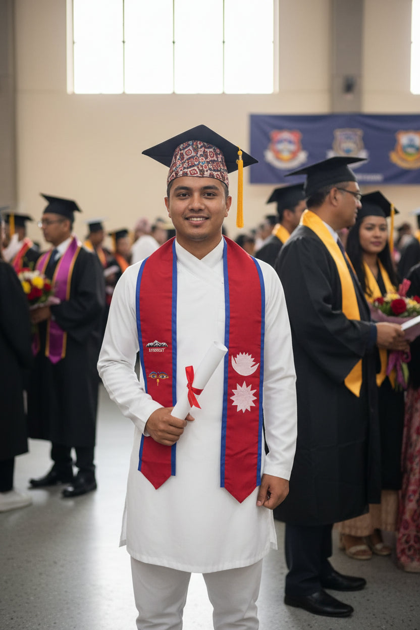 Graduation sash with Nepali Flag