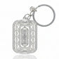 Silver Tone Tibetan Style Prayer Wheel Keychain with Decorative Frame