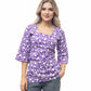 Lavender Botanical Lace-Fitted Short Kurti