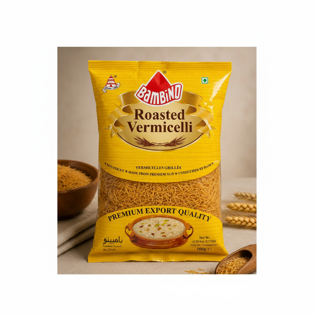 Bambino Roasted Vermicelli 500g package of premium Indian wheat semolina vermicelli