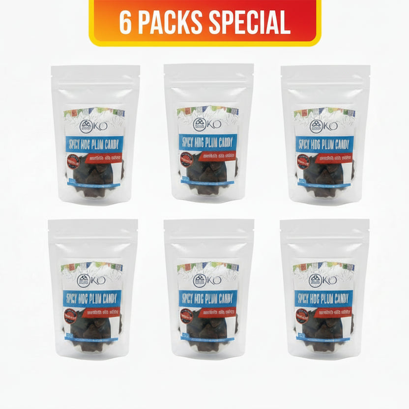 6 packs of Spicy Hog Plum Candy