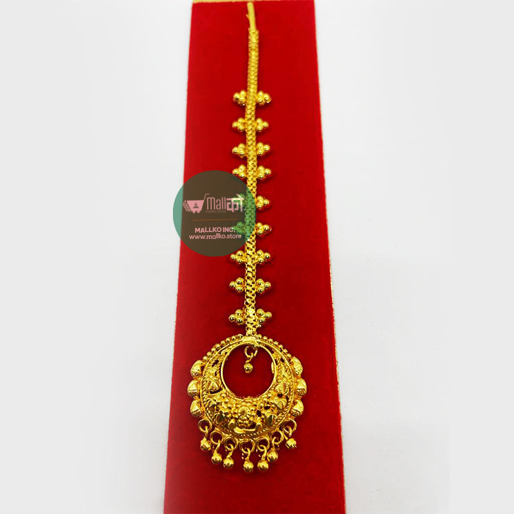 Elegant Goldplated Maang Tika for Traditional Wear