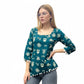 Teal Blue Asymmetrical Short Kurti
