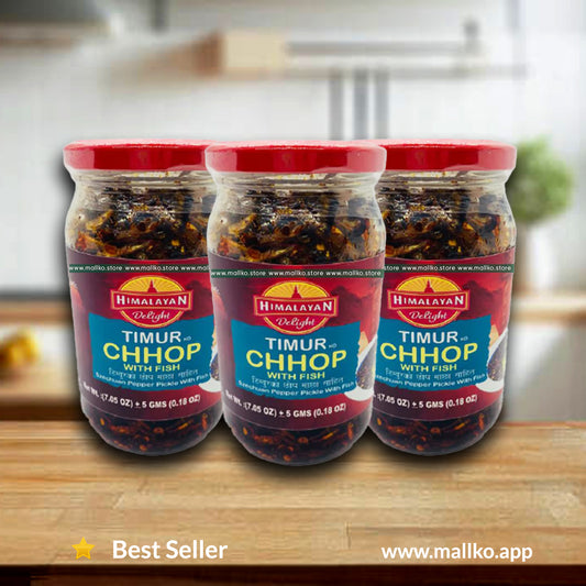 Timur Chhop with fish nepali pickle in usa