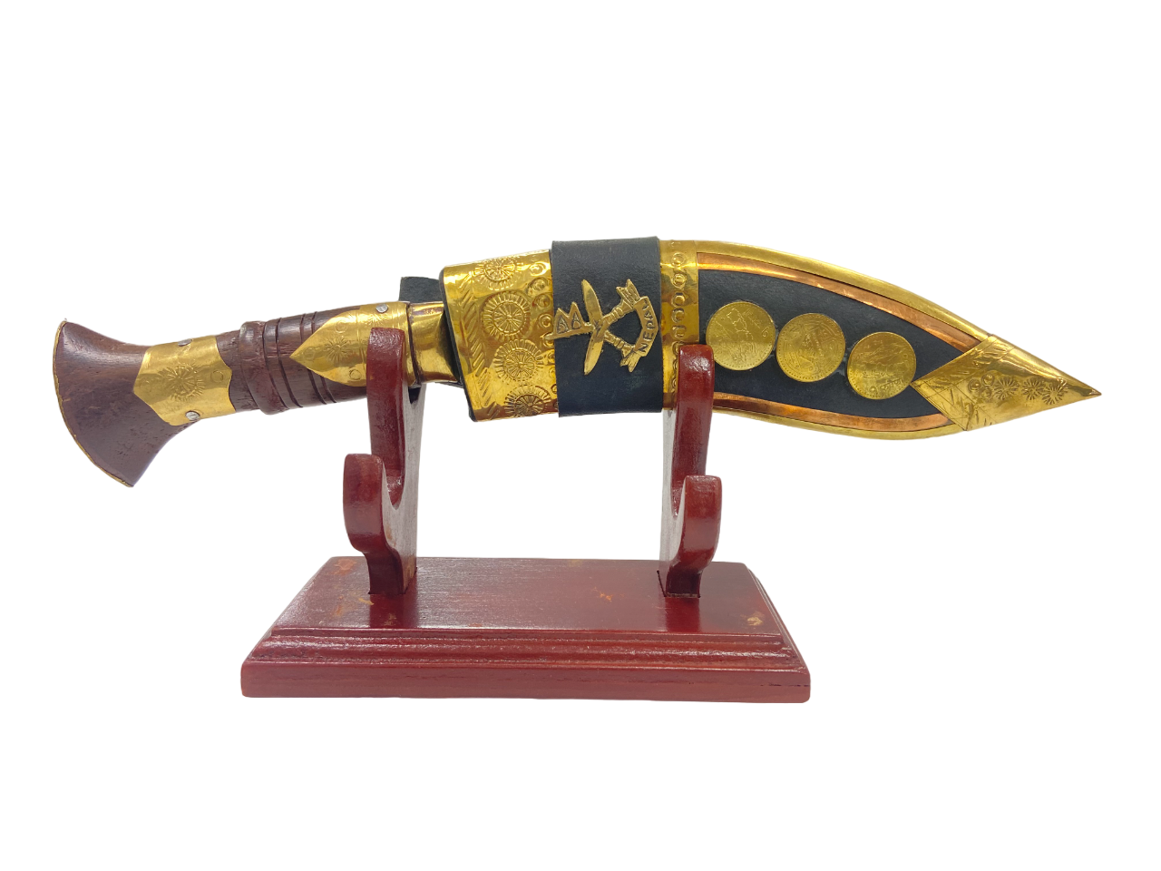 Gurkha khukuri curved blade with leather sheath