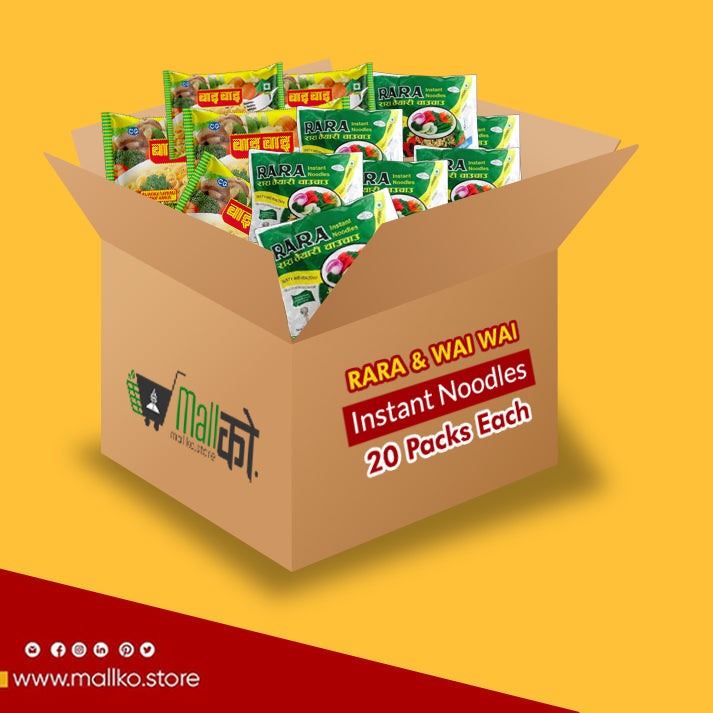 Veg wai wai and veg Rara noodles 40 pack 