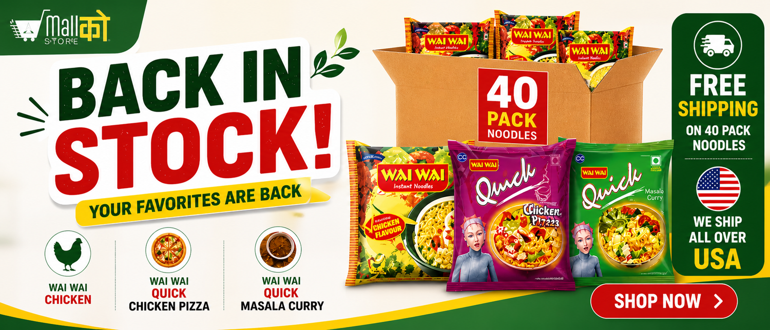 Wai Wai Chicken, Vegetable Curry, Chicken Pizza Noodles in USA, 4 Pack for free shipping all over USA. 
