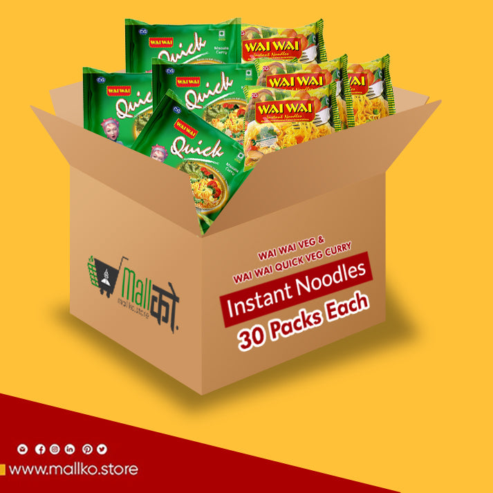 Wai Wai Veg & Wai  Wai veg curry 30 packs each