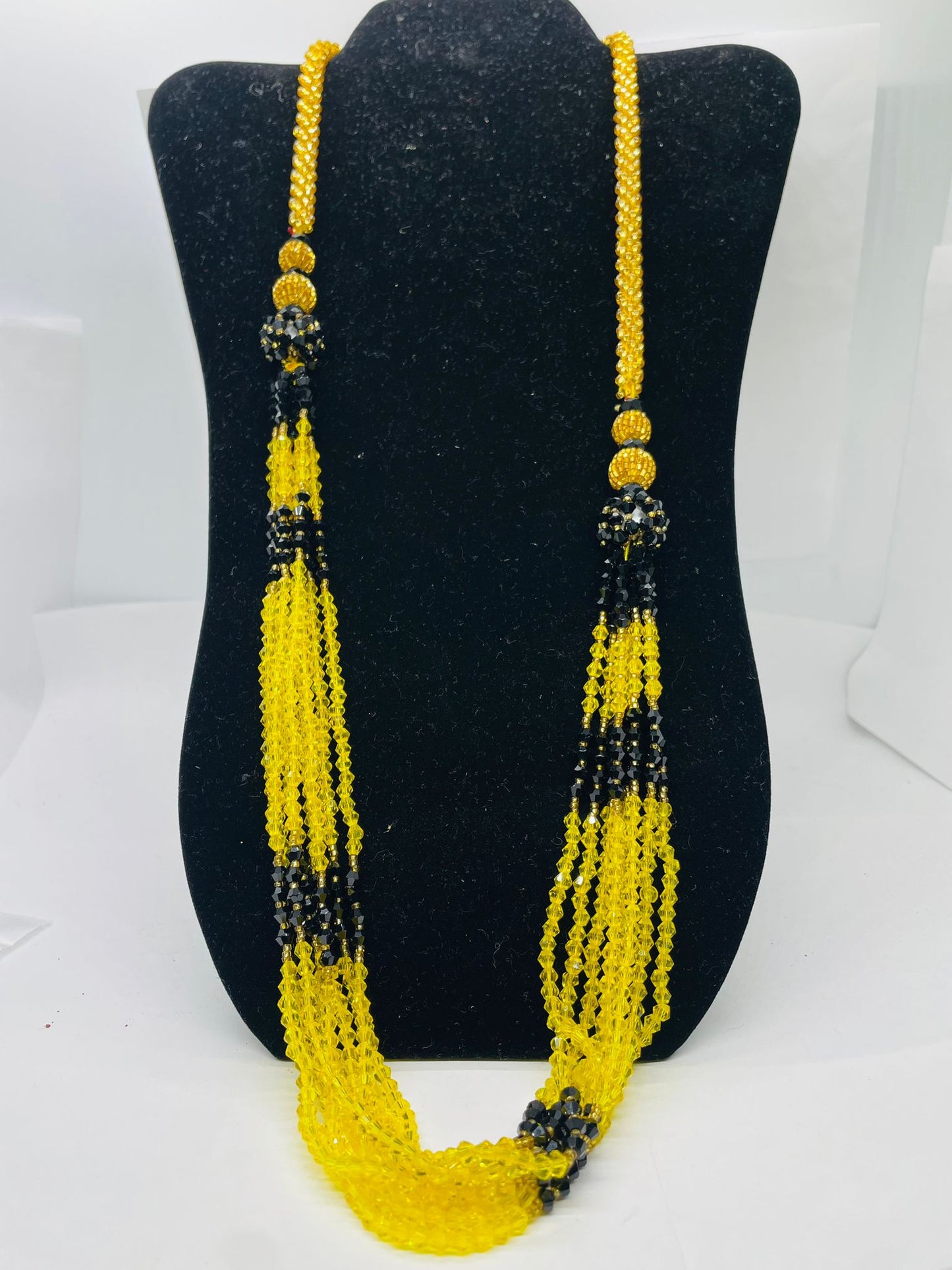Crystal Necklace - Yellow With Stunning Back