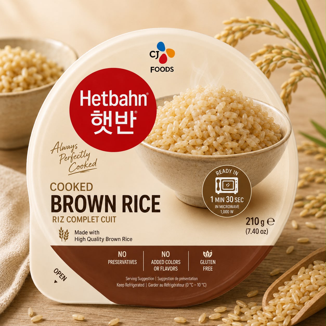 CJ Foods Hetbahn Cooked Brown Rice – 210g