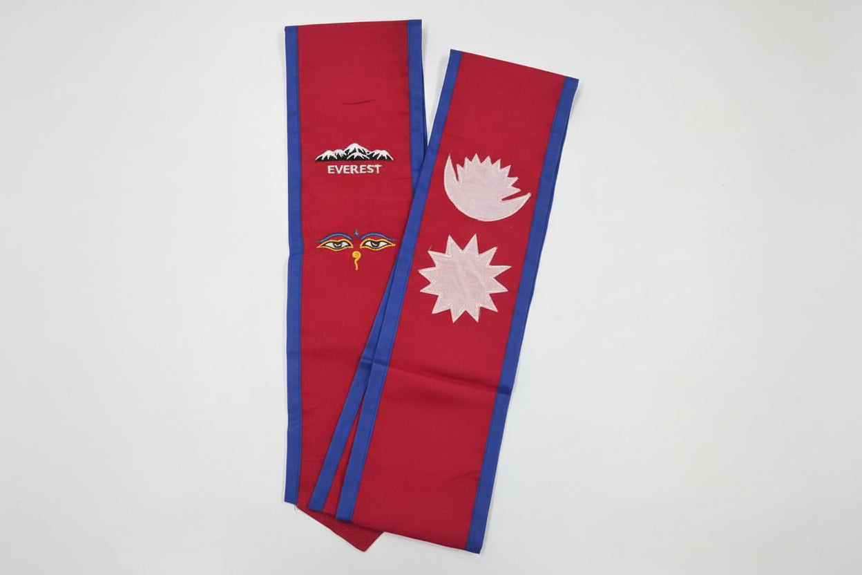 Nepali Flag Sash – National Flag Scarf for Events & Celebrations