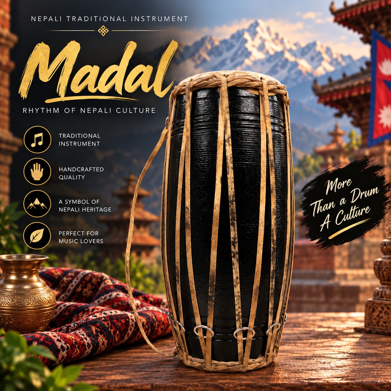 Madal – Traditional Nepali Hand Drum