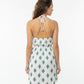 ztec Diamond Print V-Neck Halter Top with Border Hem
