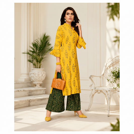 Yellow_Kurti_and_Palazzo_Set Teej