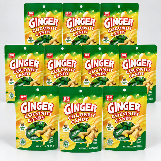 Chun Guang Ginger Coconut Candy Bonbons 10 pack bundle with 56g bags