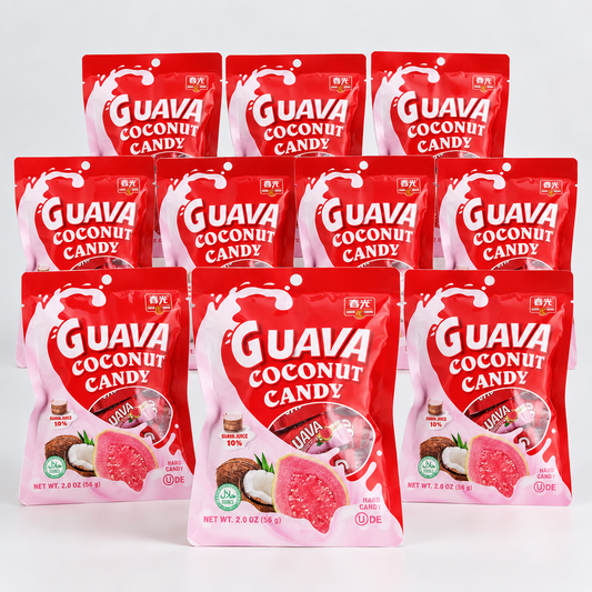 Chun Guang Guava Coconut Candy 10 pack bundle with 56g individual bags