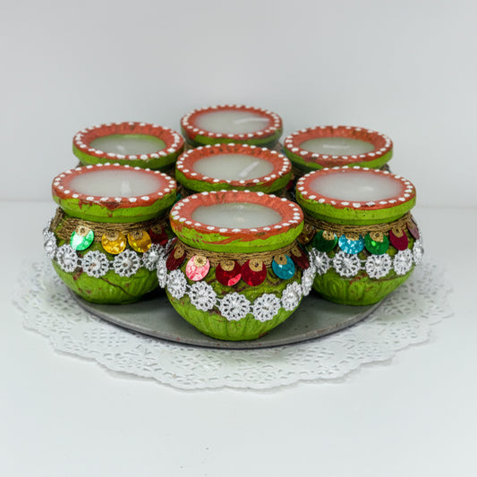 Handcrafted clay matki wax diya for Diwali and Laxmi Puja