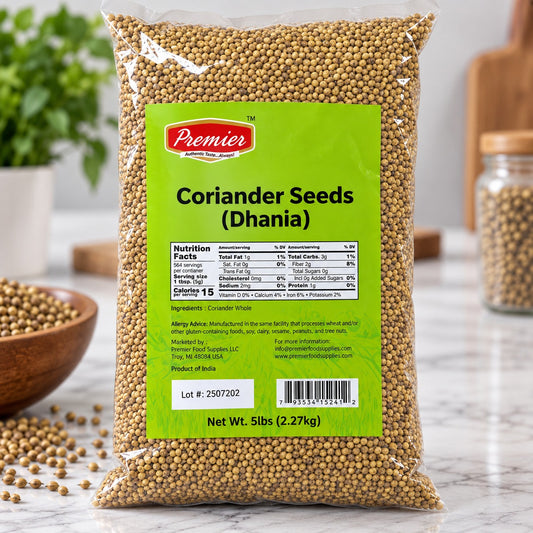 Whole Coriander Seeds (Dhania) – 5 lb
