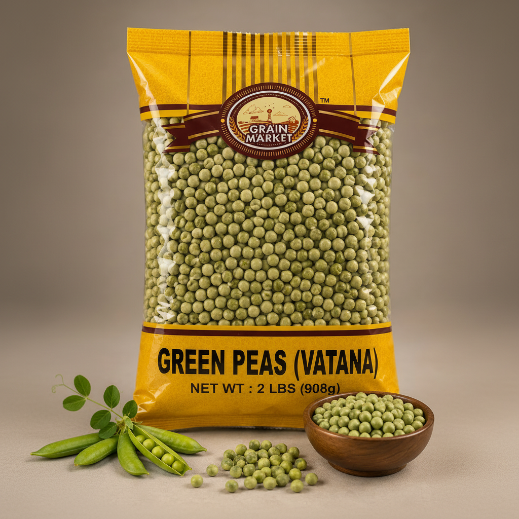 Grain Market Green Peas Vatana 2 lb (908g) package