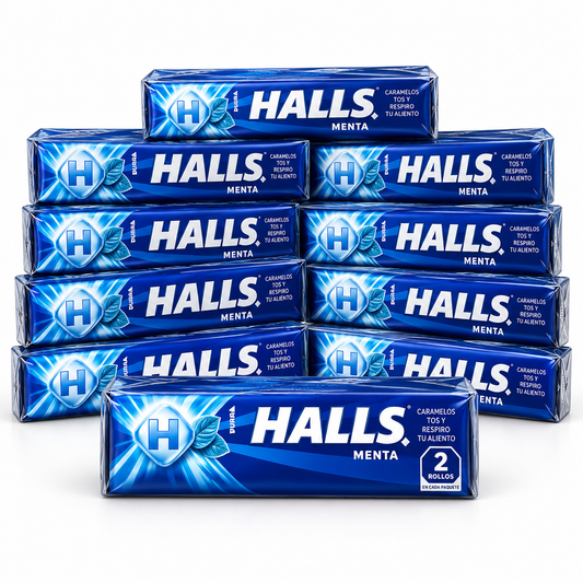HALLS Menta Mint Hard Candy 10 Pack bundle