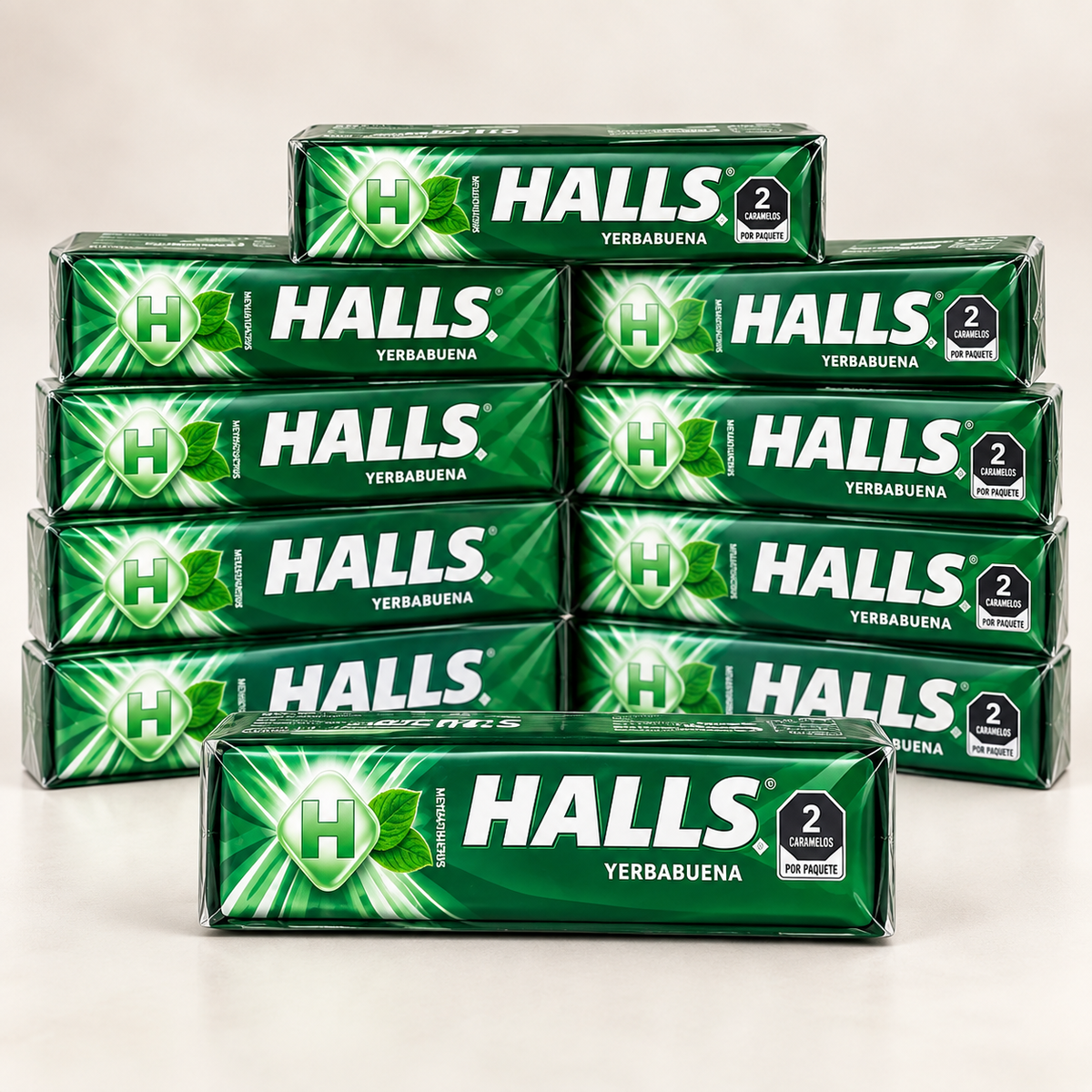 HALLS Yerbabuena Menthol Candy 10 Pack bundle