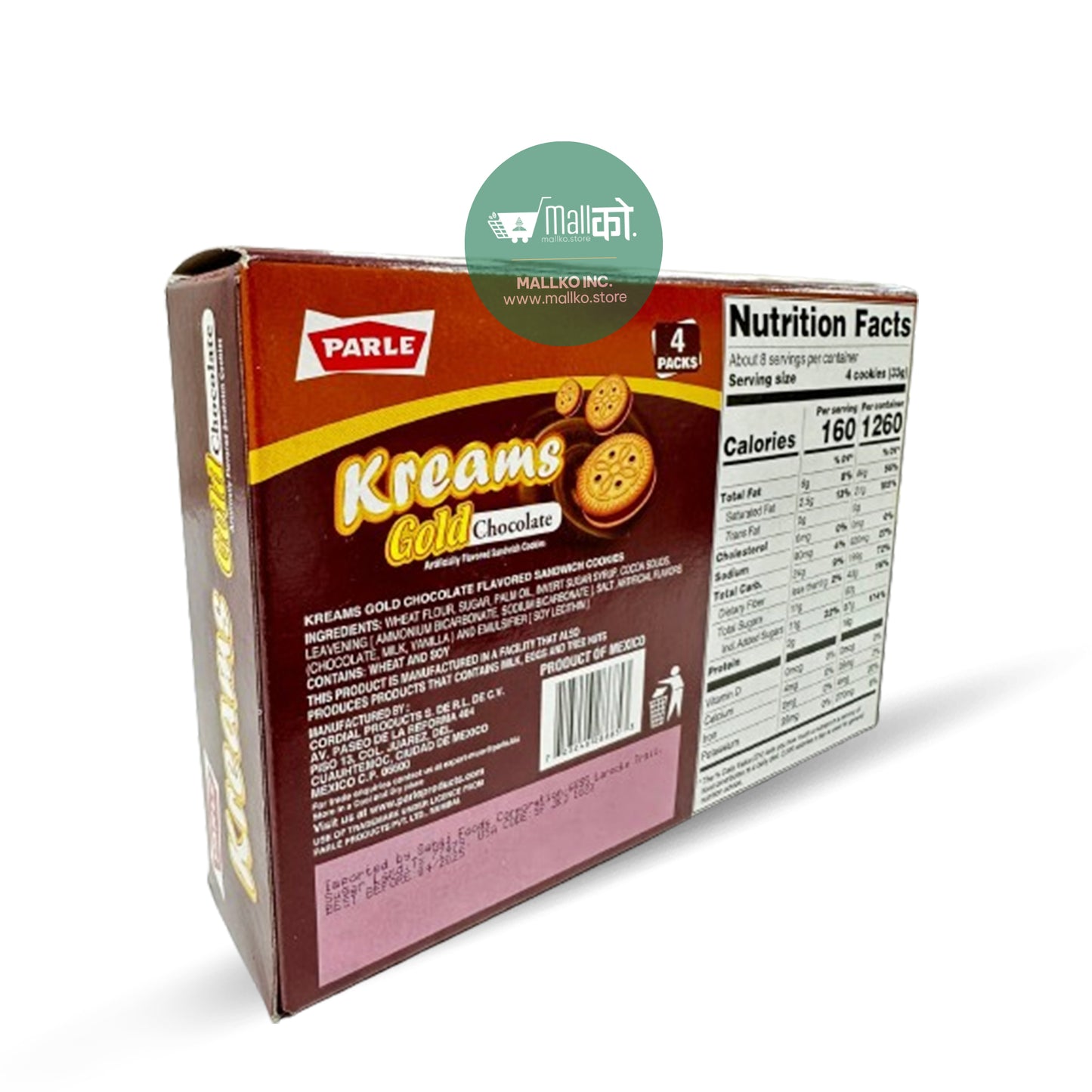 Parle Kreams Gold Chocolate Cookies - 266.88g