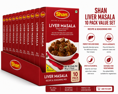 Shan Liver Masala Recipe & Seasoning Mix 50g