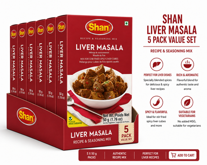 Shan Liver Masala Recipe & Seasoning Mix 50g