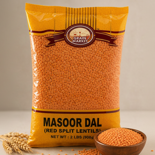Grain Market Masoor Dal Red Split Lentils 2 lbs 908g package
