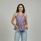 Purple Halter Neck Short Kurti