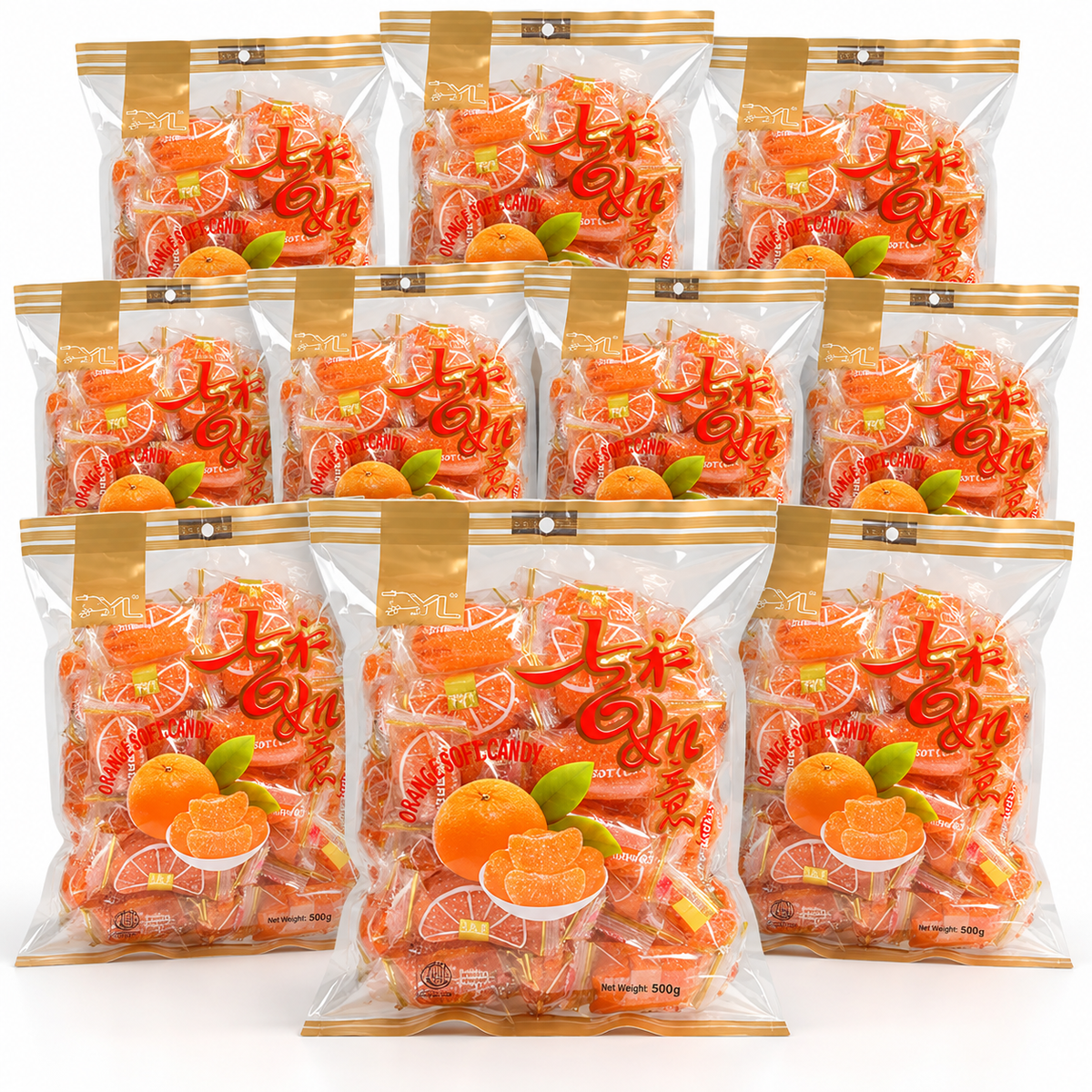 TYL Orange Soft Candy 10 Pack 500g bundle