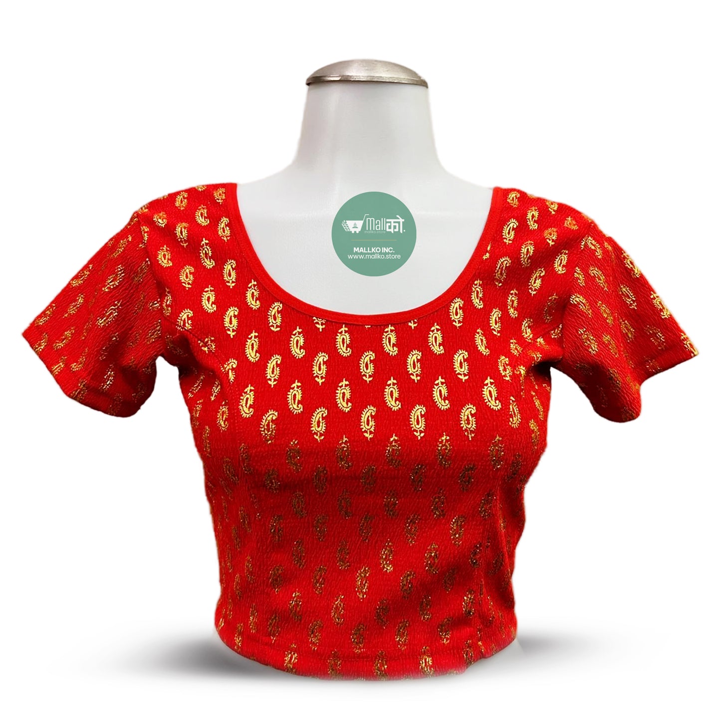 Women's Red Sari Blouse / Crop Top.