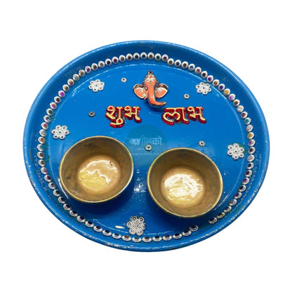 Shubh Laabh Copper Prayer Plate
