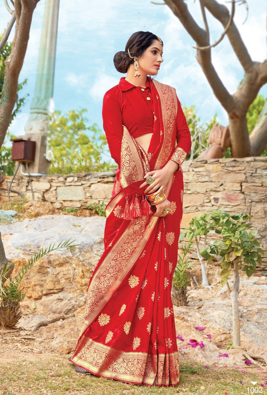 designer Banarasi saree with blouse piece
